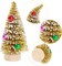 12Pcs Mini Christmas Trees Small Sisal Trees Mini Pine Trees (Multicolor) 4"D x 0.2"W x 2"H